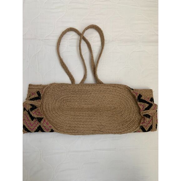 Magid Multi Color Woven Straw Jute Tote Handbag Shoulder Bag - Picture 11 of 12